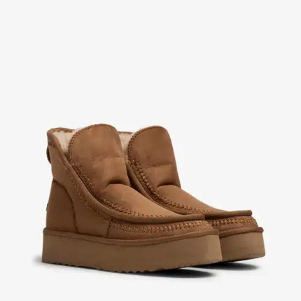 Women's boot brand mustang model 60095 color walnut tan