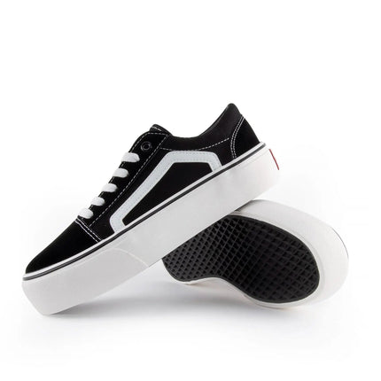 ANDY-Z AZ2001 Black Canvas Sneakers for Women, Lace-up Closure, Comfortable Thick Sole, Textile Material, Ideal Footwear for Casual and Outdoor Use, Perfect for Spring and Autumn, Versatile Women's Shoes. PlatiNum