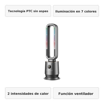 Jocca Stufa Senza Pale 2000W con Tecnologia PTC, Termostato Digitale e Telecomando
