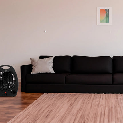 Jocca electric heater, portable, compact size, with 2 speeds of heat function, fan function, ambient temperature regulator and 2000w of power