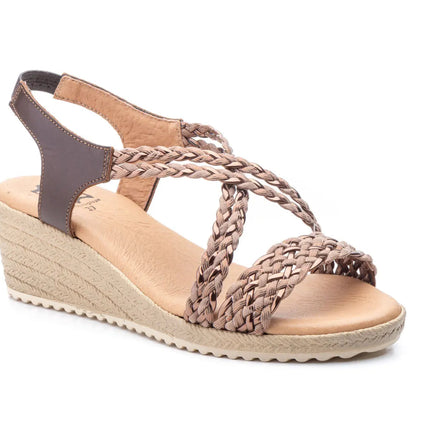 Braided wedge sandals various colors made in spain model 3326 sizes 36 to 41 jam PlatiNum