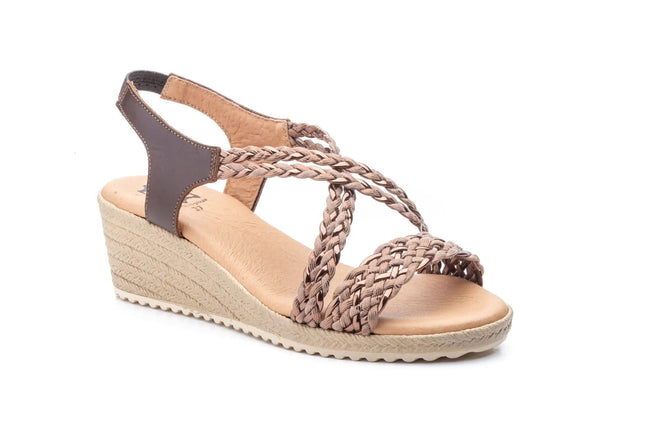 Braided wedge sandals various colors made in spain model 3326 sizes 36 to 41 jam PlatiNum