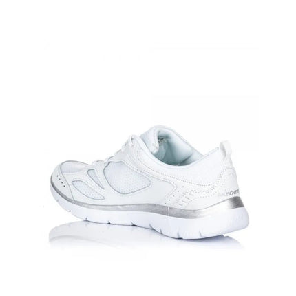 Skechers Women's Sneakers SKECHERS 12982 in White, featuring lightweight cushioned sole for all-day comfort, breathable upper for perfect fit, and durable construction for lasting use, ideal for casual or sporty looks. PlatiNum