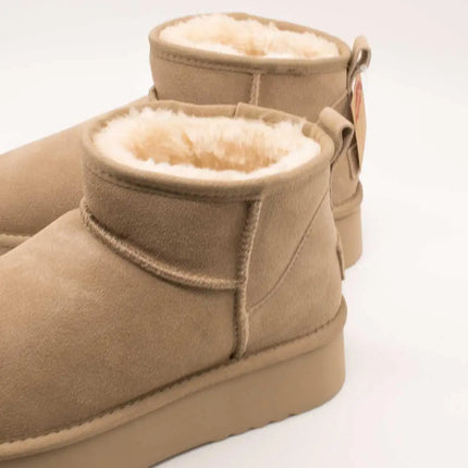 Varm mores d8 mini beige suede ankle boot for women