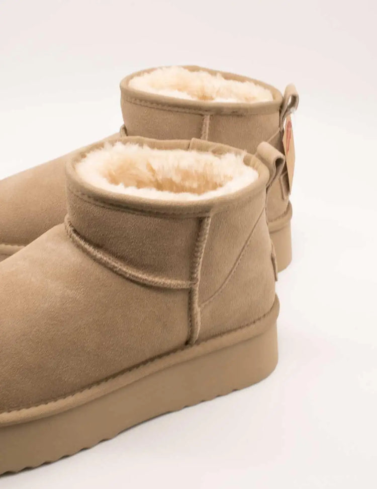 Varm mores d8 mini beige suede ankle boot for women