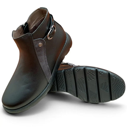 Flexpies 4003 women's leather sport ankle boots black 106606 flexpies flat ankle boots women brands