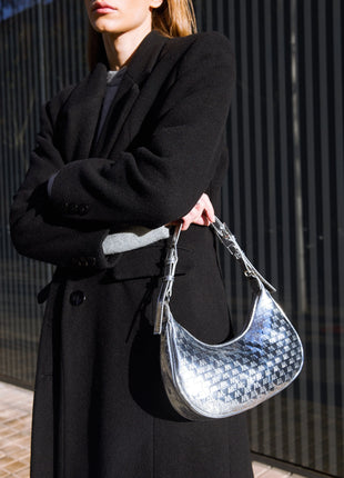 Borsa a tracolla piccola Misako Misra con manico regolabile e stampa monogramma Borse da donna