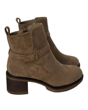 Popcorn country heel buckle ankle boot 13933 - elegance and comfort