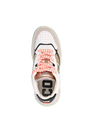 Metalized D.FRANKLIN DFSH321089 Sneakers for Women, comfortable footwear with a flat platform sole, perfect for spring and casual outings. PlatiNum