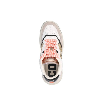 Metalized D.FRANKLIN DFSH321089 Sneakers for Women, comfortable footwear with a flat platform sole, perfect for spring and casual outings. PlatiNum