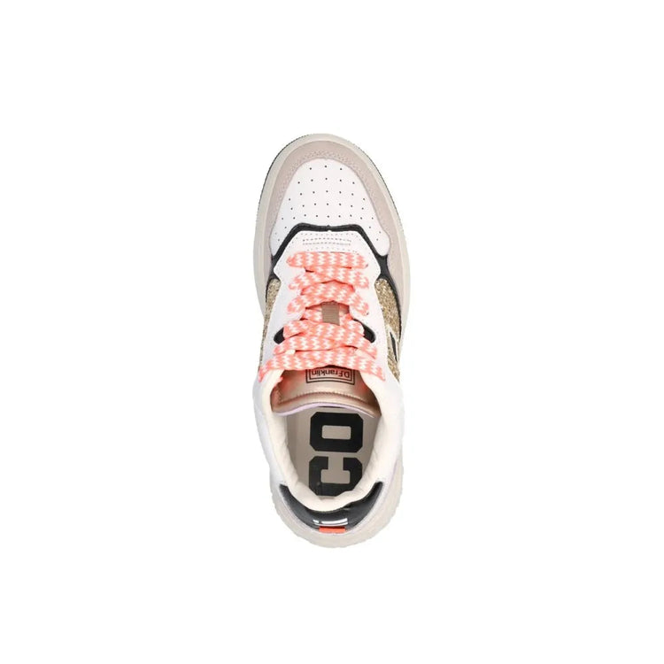 Metalized D.FRANKLIN DFSH321089 Sneakers for Women, comfortable footwear with a flat platform sole, perfect for spring and casual outings. PlatiNum