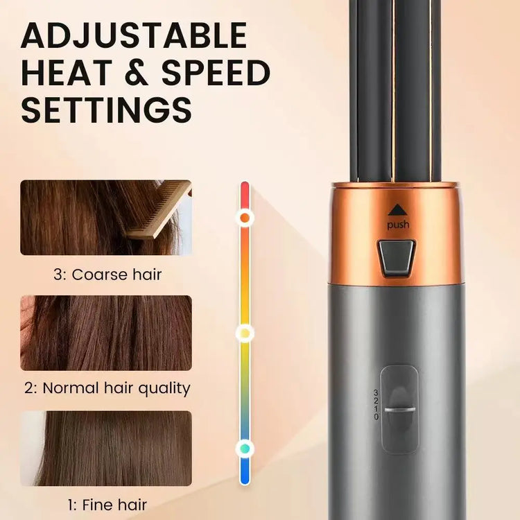 5 in 1 hair dryer with hot air brush, one-step dryer with interchangeable heads and rotating brush, anti-frizz ionic technology, 3 speeds + cold air function, professional styling for drying, straightening, volumizing
