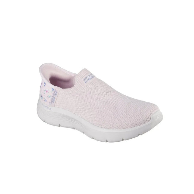 Skechers Slip-ins Go Walk Flex Sneakers for Women in Pink, featuring a flexible sole, lightweight cushioning, and ergonomic fit for comfortable all-day wear, ideal for casual and sporty looks. PlatiNum