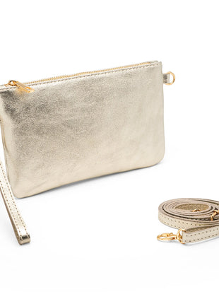 Pochette da Donna in Vera Pelle Made in Italy Mini Borsa a Mano con Tracolla e Bracciale - Mya di Mauro Pelletteria