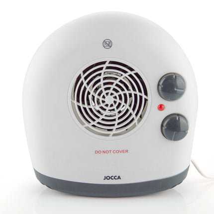 Jocca 2000w portable electric heater with thermostat, heat and fan function, fast and uniform heat, low consumption, non-slip feet, automatic shutdown, indicator light, ideal for maintaining a stable temperature in any room.