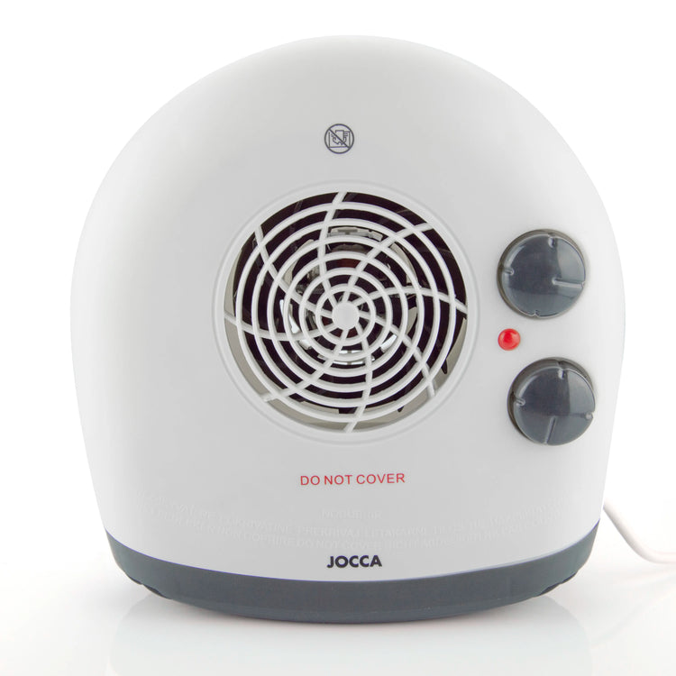 Jocca 2000w portable electric heater with thermostat, heat and fan function, fast and uniform heat, low consumption, non-slip feet, automatic shutdown, indicator light, ideal for maintaining a stable temperature in any room.