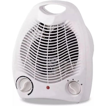 Electric heater 1000/2000W, MB Portable Lightweight Energy-Efficient Heater with Adjustable Thermostat and Anti-Tip Protection, perfect for bathroom use with fan function for natural or heated air.