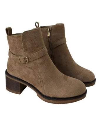 Popcorn country heel buckle ankle boot 13933 - elegance and comfort