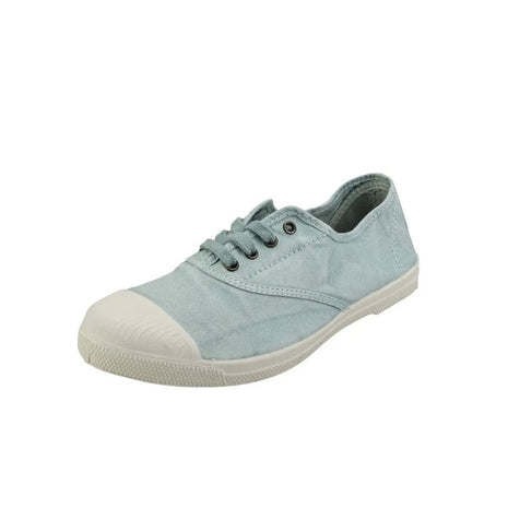 Natural World 102E Women's Canvas Sneakers in Blue, comfortable and versatile footwear for spring and outdoor activities, featuring a lace-up design and flat sole for easy wear. PlatiNum