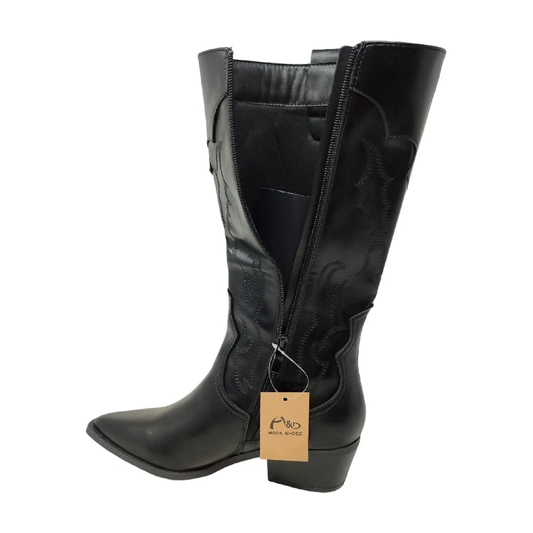 Women's high top country boots – fine toe & comfortable heel. Hd brand.