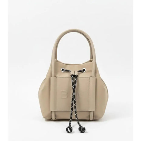 Borsa in Nylon BIM - Borsa a Secchiello da Donna con Chiusura a Coulisse - Elegante Borsa a Spalla con Tracolla Sportiva Rimovibile - Design Trendy Senza Marchio con Logo in Rilievo