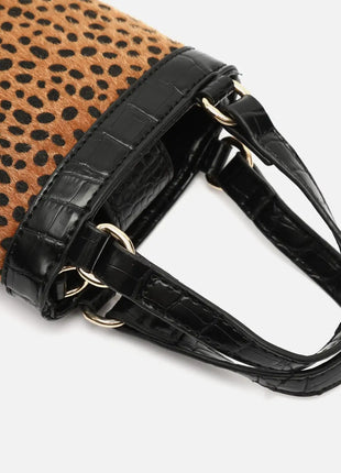 Borsa a mano Samira con stampa animalier piccola e tracolla ED rimovibile. Tasca per il denaro Misako