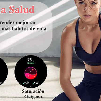 Smartwatch da donna IP68, modello 2025 con schermo AMOLED da 1,43", chiamate Bluetooth, oltre 120 sport disponibili, monitoraggio frequenza cardiaca, SpO2, pressione sanguigna e sonno. Smartwatch per Android e iOS. platinumshop