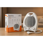 Portable Electric Heater CT2501 by hola led, 1000/2000W, features overheating and tilt safety, compact design (25 x 15 x 30 cm), lightweight (1.8 kg), perfect for bedrooms, offices, and small apartments.