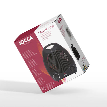 Jocca electric heater, portable, compact size, with 2 speeds of heat function, fan function, ambient temperature regulator and 2000w of power