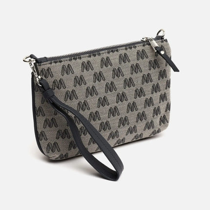Borsa a tracolla piccola Misako Mongra con manico a mano e stampa monogramma ED. Tasca per il denaro