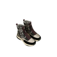 Anekke real women's sports ankle boot - lyon 413 model - black and metallic color - front zipper closure - height approx. 20 cm