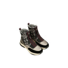 Anekke real women's sports ankle boot - lyon 413 model - black and metallic color - front zipper closure - height approx. 20 cm