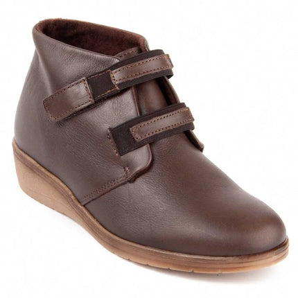 Leather ankle boot with wedge for women. Purapiel akilav2 104909