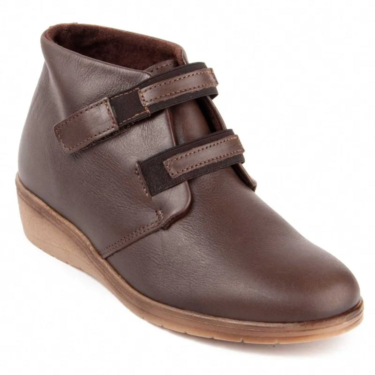 Leather ankle boot with wedge for women. Purapiel akilav2 104909