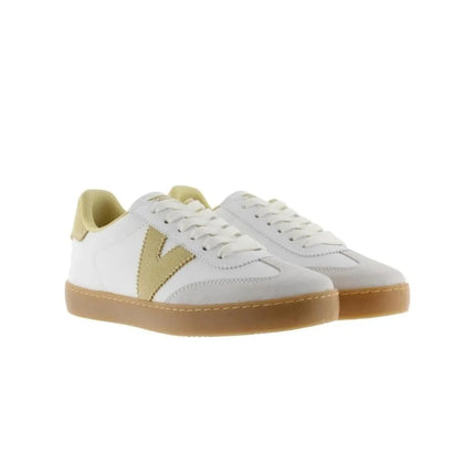 Victoria Berlin Yellow Leather & Suede Sneakers for Women, Comfortable and Versatile Footwear with Flat Sole, Ideal for Outdoor Activities and Daily Wear, Perfect Spring Sneakers. PlatiNum