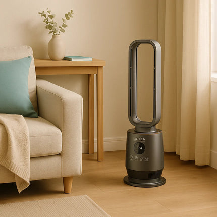 Jocca Stufa Senza Pale 2000W con Tecnologia PTC, Termostato Digitale e Telecomando
