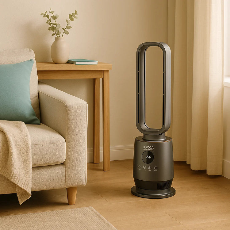 Jocca Stufa Senza Pale 2000W con Tecnologia PTC, Termostato Digitale e Telecomando