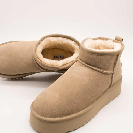 Varm mores d8 mini beige suede ankle boot for women