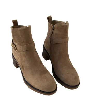 Popcorn country heel buckle ankle boot 13933 - elegance and comfort