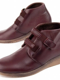 Leather ankle boot with wedge for women. Akilav puriskin 104907