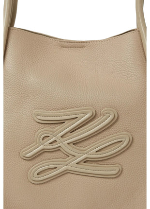 Borsa Tote Media KARL LAGERFELD con Patch K/Autograph Colore Beige