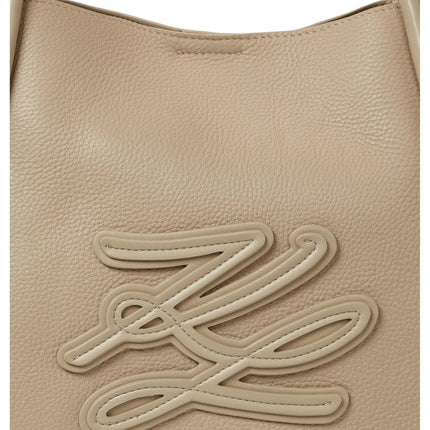 Borsa Tote Media KARL LAGERFELD con Patch K/Autograph Colore Beige