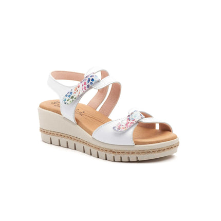Women's wedge sandals with velcro made in spain model e459 sizes 36 to 41 high style PlatiNum