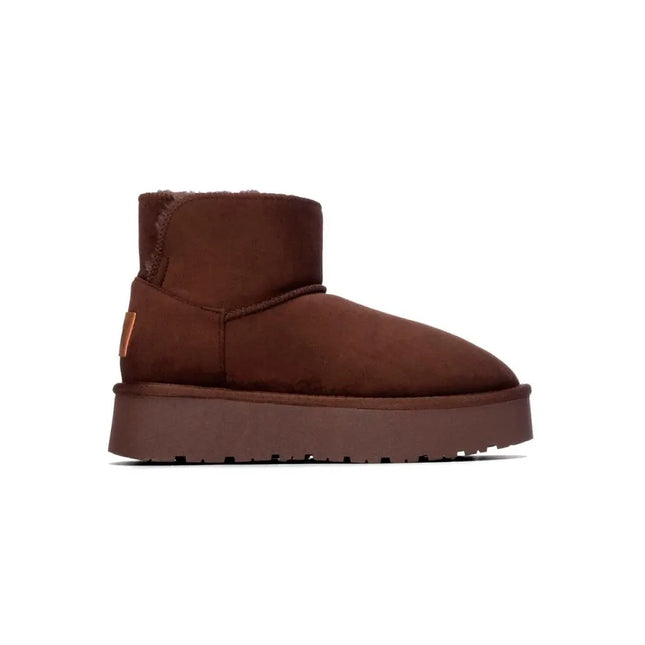Women's flat ankle boots xti 142197 brown