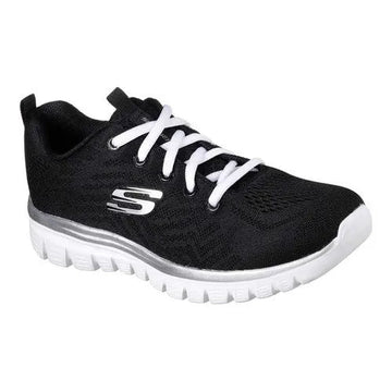 Skechers Graceful Get Connected - Women's sneakers for casual wear featuring breathable Skech Knit upper, Memory Foam insole for comfort, and lightweight flexible sole, ideal for daily activities. PlatiNum