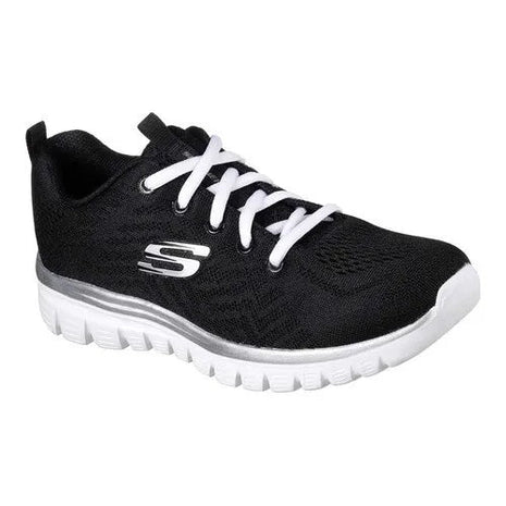 Skechers Graceful Get Connected - Women's sneakers for casual wear featuring breathable Skech Knit upper, Memory Foam insole for comfort, and lightweight flexible sole, ideal for daily activities. PlatiNum