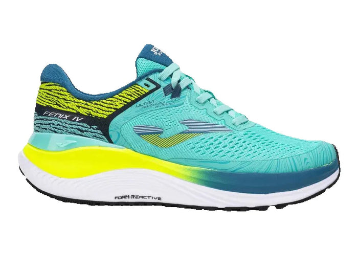 Joma Fenix Men 2527 Aqua Green Running Shoes for Men, lightweight and breathable with excellent cushioning, ideal for training and daily use, perfect choice for stylish performance in running. PlatiNum