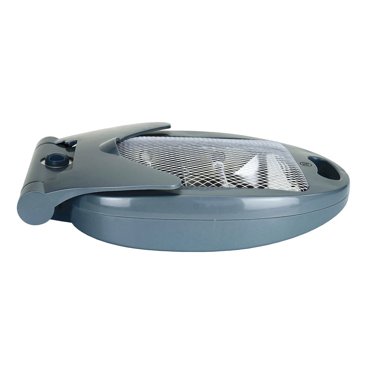 Halogen electric heater Jocca with quartz bars, ideal for small rooms like offices, bathrooms, or kitchens; 800W power, compact, foldable design, and includes safety features like a tip-over switch and a safety grid.