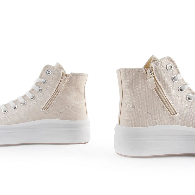 High-top Canvas Shoes for Women by ANDY-Z AZ1007 with Zip Closure, Textile Lining, Comfortable Platform Sole, and Non-Slip Design, Ideal for Casual and Outdoor Use. Perfect Women's Footwear for Spring and Autumn. PlatiNum