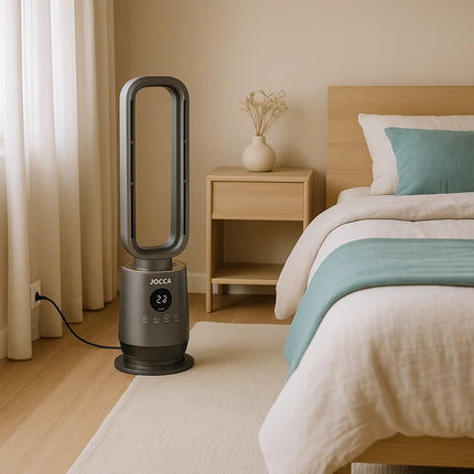 Jocca Stufa Senza Pale 2000W con Tecnologia PTC, Termostato Digitale e Telecomando
